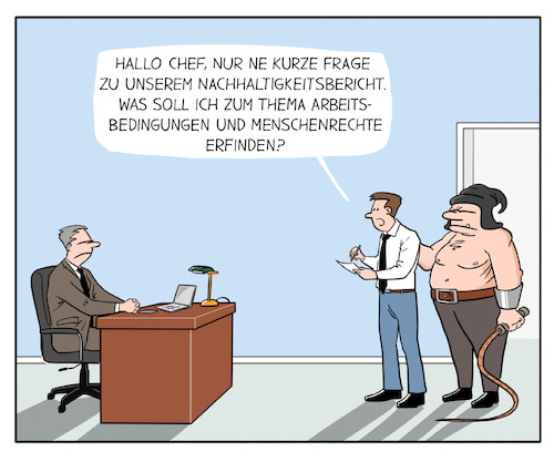 Cartoon: Nachhaltigkeitsbericht (medium) by Cloud Science tagged nachhaltigkeit,nachhaltig,csr,nachhaltigkeitsbericht,greenwashing,menschenrechte,arbeitsbedingungen,soziales,chef,bilanz,umwelt,klima,socialwashing,sustainability,sklaven,sklavenhalter,nachhaltigkeit,nachhaltig,csr,nachhaltigkeitsbericht,greenwashing,menschenrechte,arbeitsbedingungen,soziales,chef,bilanz,umwelt,klima,socialwashing,sustainability,sklaven,sklavenhalter