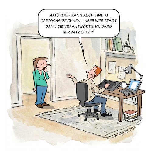 Cartoon: Verantwortung (medium) by Cloud Science tagged kuenstliche,intelligenz,ki,verantwortung,im,business,menschliche,automatisierung,arbeit,entscheidungen,und,haftung,digitale,ethik,governance,mensch,maschine,buero,zukunft,der,technologische,autorenschaft,humor,kreative,management,kontrolle,von,unternehmen,cartoon,editorial,gesellschaft,technologie,kunst,kultur
