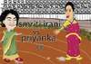Cartoon: smriti irani vs priyanka gandhi (small) by anupama tagged up,race,of,smriti,irani,and,priyanka,gandhi