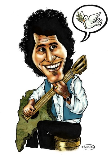 Cartoon: Victor Jara (medium) by DeVaTe tagged chilean,victor,jara,dictadura,guitarra,revolucionario