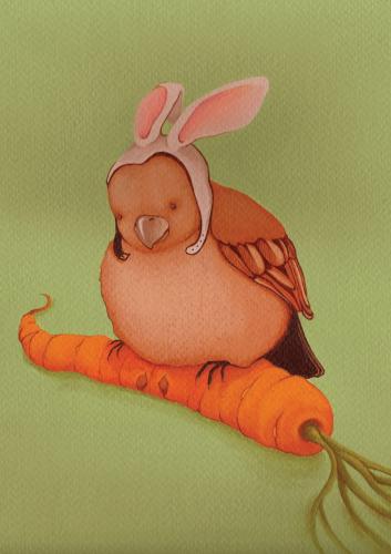 Cartoon: Wanna be a bunny-birdy! (medium) by rietsuiker tagged bunny,bird,carrot,bunnybirdy,rietsuiker