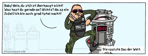 Cartoon: Schoolpeppers 110 (medium) by Schoolpeppers tagged polizei,bombe,cool,countdown