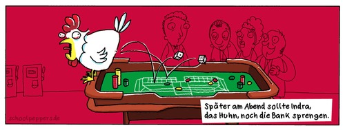 Cartoon: Schoolpeppers 17 (medium) by Schoolpeppers tagged glücksspiel,huhn,indra,tiere