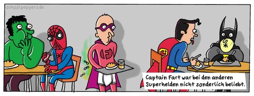 Cartoon: Schoolpeppers 59 (medium) by Schoolpeppers tagged flatulenz,superhelden