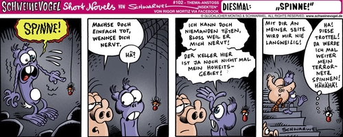 Cartoon: Schweinevogel  Spinne (medium) by Schweinevogel tagged schweinevogel,sid,iron,schwarwel,cartoon,spinne,terror,netzwerk