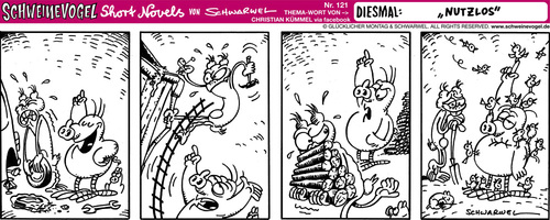 Cartoon: Schweinevogel Nutzlos (medium) by Schweinevogel tagged vögel,auto,garten,arbeit,funny,cartoon,doof,iron,schwarwel,sid,schweinevogel
