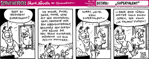 Cartoon: Schweinevogel Supertalent (medium) by Schweinevogel tagged schwarwel,witz,cartoon,shortnovel,irondoof,supertalent,haushalt