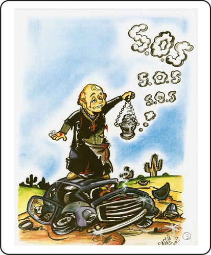 Cartoon: s.o.s biblico (medium) by DANIEL EDUARDO VARELA tagged dios