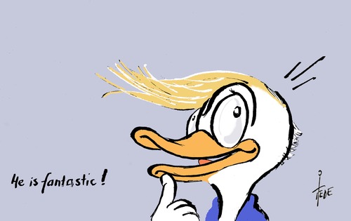Cartoon: Donald - Donald Trump (medium) by tiede tagged clinton,karikatur,cartoon,tiede,usa,trump,donald,donald,trump,usa