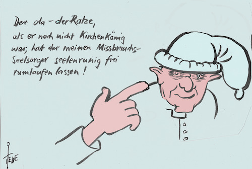 Cartoon: Ratzinger (medium) by tiede tagged ratzinger,missbrauch,kirche,benedikt,tiede,cartoon,karikatur,ratzinger,missbrauch,kirche,benedikt,tiede,cartoon,karikatur