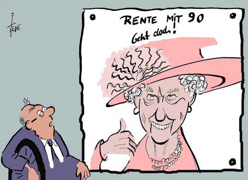 Cartoon: Rente (medium) by tiede tagged rente,70,schäuble,queen,elizabeth,renteneintrittsalter,tiede,cartoon,karikatur,rente,70,schäuble,queen,elizabeth,renteneintrittsalter,tiede,cartoon,karikatur