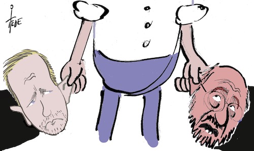 Cartoon: Steinmeier (medium) by tiede tagged walter,steinmeier,bundespräsident,schulz,lindner,jamaika,tiede,karikatur,cartoon,walter,steinmeier,bundespräsident,schulz,lindner,jamaika,tiede,karikatur,cartoon