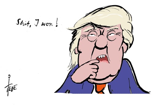 Cartoon: Trump (medium) by tiede tagged donald,trump,election,tiede,tiedemann,cartoon,karikatur,donald,trump,election,tiede,tiedemann,cartoon,karikatur