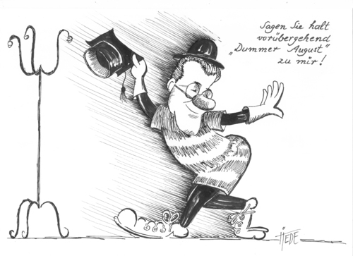 Cartoon: Vorübergehend (medium) by tiede tagged dummer,august,moratorium,doktortitel,guttenberg,guttenberg,doktortitel,moratorium,august,dummer,plagiat