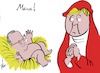 Cartoon: Merkels Baby (small) by tiede tagged jens,spahn,merkel,maria,josef,tiede,cartoon,karikatur