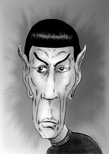 Cartoon: Mr. Spock (medium) by Guto Camargo tagged startrek,spock,minoy,movie,science,fiction,actor,caricature