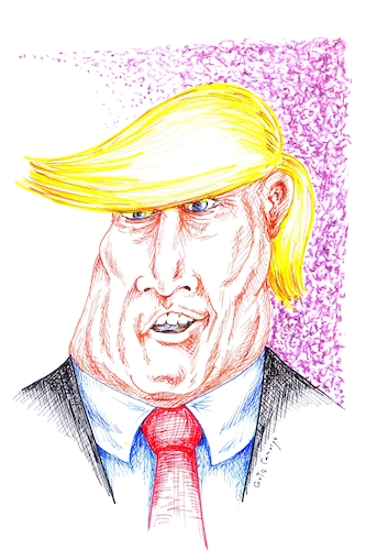 Cartoon: Trump (medium) by Guto Camargo tagged trump,caricatura,desenho,politica,presidente,eua
