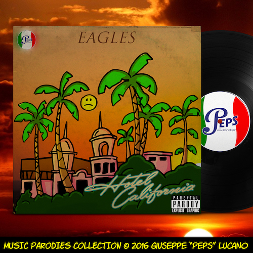 Cartoon: Eagles - Hotel California (medium) by Peps tagged eagles,hotel,california