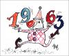 Cartoon: 1963 (small) by Stef 1931-1995 tagged new year card 1963 clown