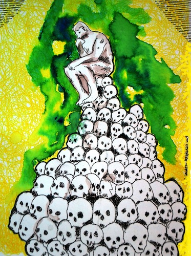 Cartoon: Appetit (medium) by Zlatko Iv tagged man,tempo,krieg,war,curator,artist,wunderkind,schrecken,arm,appetit