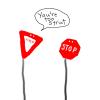 Cartoon: signs (small) by mfarmand tagged stop yield stopsign yieldsign