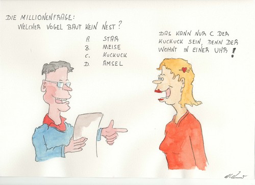 Cartoon: Wer wird Millionär (medium) by Denno tagged kuckucksuhr
