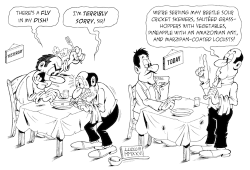Cartoon: At the restaurant (medium) by Ludus tagged restaurant,insect,insects