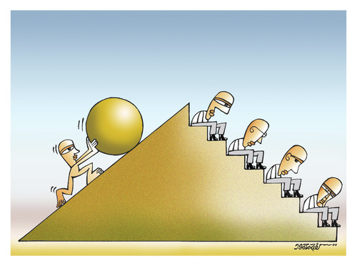 Cartoon: Sisyphus (medium) by kifah tagged sisyphus