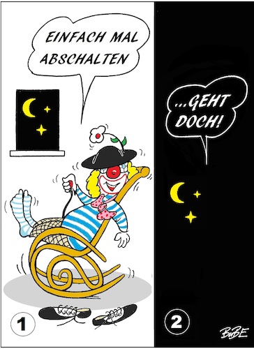 Cartoon: Abschalten (medium) by BuBE tagged relaxen,erholen,abschalten,ausruhen,entspannen
