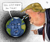 Cartoon: You spit when you talk (small) by mparra tagged trump,missile,war,syria