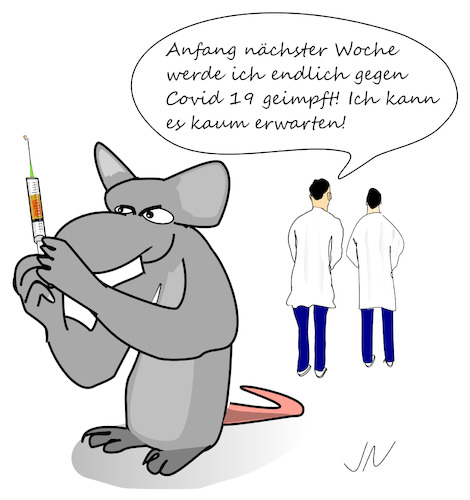 Cartoon: Labormaus (medium) by Jochen N tagged impfung,impfen,impfstoff,impfzentrum,biontech,pfizer,moderna,spritze,maus,mäuse,labor,corona,covid,19,lockdown,virus,viren,tierversuch,tier,tierschutz,tierquäler