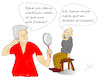 Cartoon: Ansichtssache (small) by Jochen N tagged opa,oma,senior,senioren,rentner,alt,alter,frisur,spiegel,aussehen,früher,erinnerung,schemel,handspiegel,frage,ehe