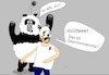 Cartoon: Cro (small) by Jochen N tagged cro,rapper,sänger,panda,bär,diskriminierung,hilfe,maske