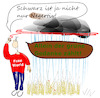 Cartoon: Schwarze mit einbinden (small) by Jochen N tagged grün,schwarz,braun,ns,afd,nazi,neonazi,negativ,fake,leine,regenwolken,regen,gedanke,seil,integration,maik