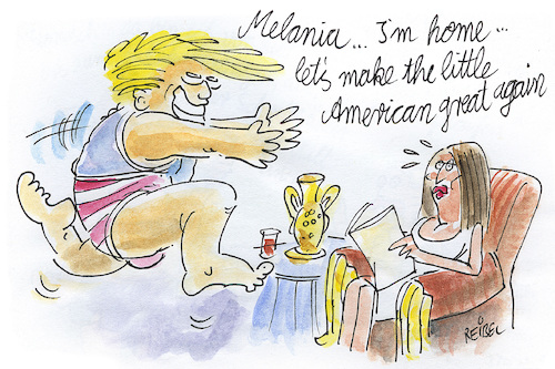 Cartoon: Trumpdays 1 (medium) by REIBEL tagged trump,donald,usa,präsident,familie,politik