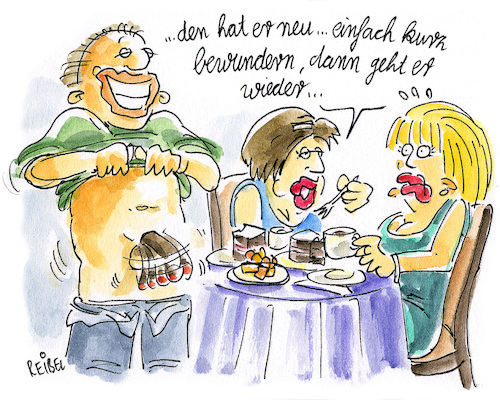 Cartoon: upgrade (medium) by REIBEL tagged kaffeeklatsch,besuch,kaffee,kuchen,schönheitsoperation,verlängerung,penis,kaffeeklatsch,besuch,kaffee,kuchen,schönheitsoperation,verlängerung