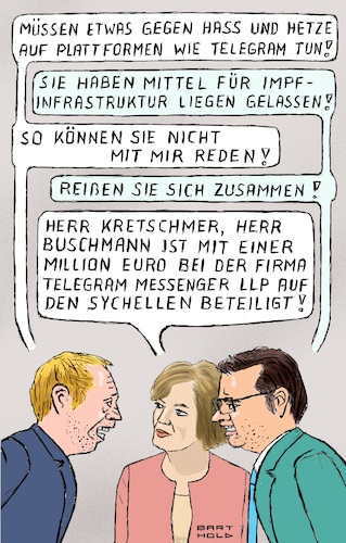 Cartoon: Ach deshalb! (medium) by Barthold tagged maybrit,illner,sendung,dezember,02,2021,disput,michael,kretschmer,marco,buschmann,hass,hetze,telegram,messenger,dienst,vorwurf,sachsen,unterlassungen,pandemiebekämpfung,cartoon,karikatur,barthold,maybrit,illner,sendung,dezember,02,2021,disput,michael,kretschmer,marco,buschmann,hass,hetze,telegram,messenger,dienst,vorwurf,sachsen,unterlassungen,pandemiebekämpfung,cartoon,karikatur,barthold