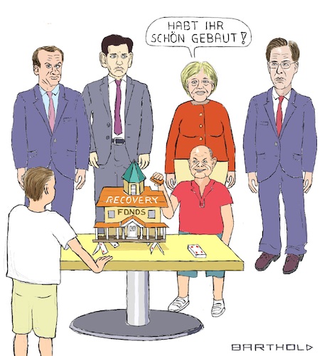 Cartoon: EU Einigng. a. Corona-Hilfspak. (medium) by Barthold tagged eu,coronakrise,virus,sars,cov2,einigung,hilfspaket,recovery,fonds,finanzierung,offen,corona,bonds,verhandlung,finanzminister,emmanuel,macron,sebastian,kurz,angela,merkel,mark,rutte,haftung,fremde,schulden,olaf,scholz,haus,fundament,spielkarten,karikatur,barthold,eu,coronakrise,virus,sars,cov2,einigung,hilfspaket,recovery,fonds,finanzierung,offen,corona,bonds,verhandlung,finanzminister,emmanuel,macron,sebastian,kurz,angela,merkel,mark,rutte,haftung,fremde,schulden,olaf,scholz,haus,fundament,spielkarten,karikatur,barthold