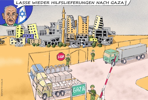 Cartoon: Finten-Bibi in Aktion (medium) by Barthold tagged gaza,gazakrieg,netanyahu,natanjahu,monatelanger,stopp,hilfslieferungen,druck,uno,staatengemeinschaft,aufhebung,blockade,täuschung,zulassung,hilfe,blockierung,hinter,grenze,bevölkerung,hungert,weiter,cartoon,karikatur,barthold,gaza,gazakrieg,netanyahu,natanjahu,monatelanger,stopp,hilfslieferungen,druck,uno,staatengemeinschaft,aufhebung,blockade,täuschung,zulassung,hilfe,blockierung,hinter,grenze,bevölkerung,hungert,weiter,cartoon,karikatur,barthold