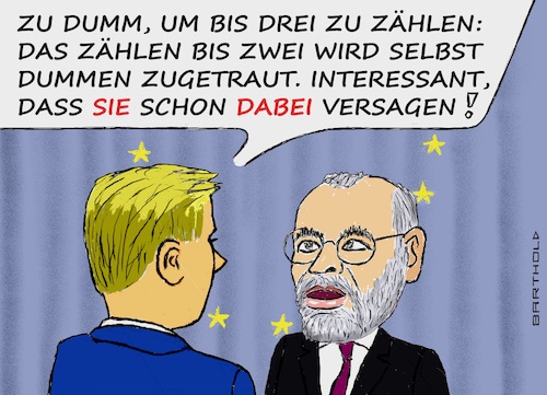 Cartoon: Israel 2x unprov. angegriffen! (medium) by Barthold tagged militärische,auseinandersetzung,israel,iran,manfred,weber,csu,evp,botschaft,damaskus,falschbehauptung,bis,drei,zählen,dumm,cartoon,karikatur,barthold,militärische,auseinandersetzung,israel,iran,manfred,weber,csu,evp,falschbehauptung,bis,drei,zählen,dumm,cartoon,karikatur,barthold