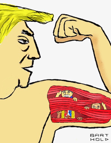 Cartoon: Muscle-Flexing (medium) by Barthold tagged mob,assault,capitol,washington,dc,january,06,2021,instigator,donald,trump,five,fatalities,conspiracy,theory,stolen,election,similarity,pushing,blind,slats,apart,cartoon,caricature,barthold,mob,assault,capitol,washington,dc,january,06,2021,instigator,donald,trump,five,fatalities,conspiracy,theory,stolen,election,similarity,pushing,blind,slats,apart,cartoon,caricature,barthold