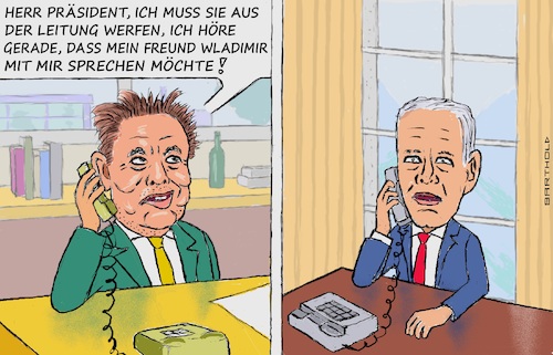 Cartoon: Prioritäten eines am. Patrioten (medium) by Barthold tagged elon,musk,seit,2022,zahlreiche,telefonate,mit,wladimir,putin,kenntnis,stsaatsgeheimnisse,risiko,nationale,sicherheit,kontrolle,von,starlink,kommunikation,fiktives,telefongespräch,joe,biden,cartoon,karikatur,barthold,elon,musk,seit,2022,zahlreiche,telefonate,mit,wladimir,putin,kenntnis,stsaatsgeheimnisse,risiko,nationale,sicherheit,kontrolle,von,starlink,kommunikation,fiktives,telefongespräch,joe,biden,cartoon,karikatur,barthold