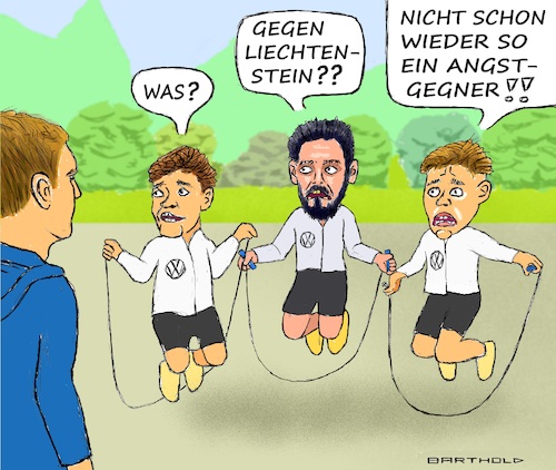 Cartoon: Selbstvertrauen (medium) by Barthold tagged fußball,testspiel,freundschaftsspiel,deutschland,österreich,spiel,verloren,niederlage,angstgegner,julian,nagelsmann,thomas,müller,ilkay,gündogan,joshua,kimmich,training,seilhüpfen,november,21,2023,cartoon,karikatur,barthold,fußball,testspiel,freundschaftsspiel,deutschland,österreich,spiel,verloren,angstgegner,julian,nagelsmann,thomas,müller,ilkay,gündogan,joshua,kimmich,training,seilhüpfen,november,21,2023,cartoon,karikatur,barthold