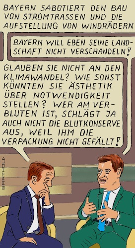 Cartoon: Söder bei Lanz (medium) by Barthold tagged markus,söder,lanz,talkshow,talkrunde,windkraftanlagen,windräder,stromtrassen,bevölkerung,ablehnung,verschandelung,landschaft,frage,prioritätensetzung,haltung,unverständlich,populistisch,verantwortungslos,cartoon,karikatur,barthold,markus,söder,lanz,talkshow,talkrunde,windkraftanlagen,windräder,stromtrassen,bevölkerung,ablehnung,verschandelung,landschaft,frage,prioritätensetzung,haltung,unverständlich,populistisch,verantwortungslos,cartoon,karikatur,barthold