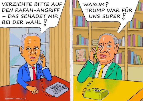 Cartoon: Westliche Verbündete? (medium) by Barthold tagged spannungen,usa,israel,benjamin,netanjahu,netanyahu,vorgehen,gazastreifen,nichteinhaltung,genfer,konventionen,menschenrechte,kriegsrecht,joe,biden,präsidentenwahl,november,kritik,studenten,zuwanderer,islamische,länder,angriff,rafah,zivile,opfer,absehbar,cartoon,karikatur,barthold,spannungen,usa,israel,benjamin,netanjahu,netanyahu,vorgehen,gazastreifen,nichteinhaltung,genfer,konventionen,menschenrechte,kriegsrecht,joe,biden,präsidentenwahl,november,kritik,studenten,zuwanderer,islamische,länder,angriff,rafah,zivile,opfer,absehbar,cartoon,karikatur,barthold