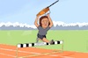 Cartoon: Leap Achieved Despite Handicap (small) by Barthold tagged argentina,midterm,elections,2025,senate,house,of,representatives,javier,milei,party,40,percent,forza,patria,coalition,including,socialists,33,hurdle,president,leaping,jumping,handicap,chainsaw,cartoon,caricature,barthold
