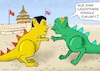 Cartoon: Treffen Xi - Putin (small) by Barthold tagged treffen,putin,xi,jinping,peking,mai,2026,vereinbarung,zusammenarbeit,fossile,energie,erdöl,erdgas,rückwärtsgewandheit,rückschrittlichkeit,dinosaurier,himmelstempel,cartoon,karikatur,barthold