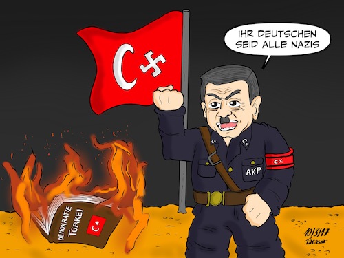 Cartoon: Erdogan_Deutschland_Nazi (medium) by Tacasso tagged erdogan,deutschland,türkisch,deutsch,nazi,europa,akp,ankara,berlin,demokratie