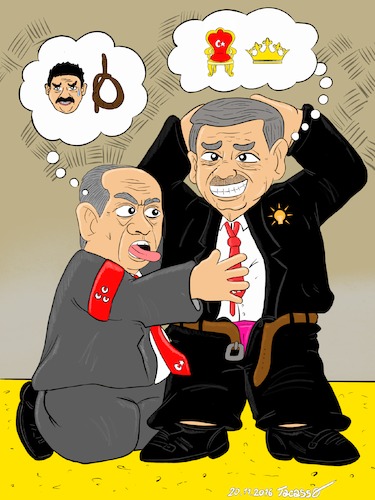 Cartoon: MHP_AKP_Bahceli_Erdogan_Tuerkei (medium) by Tacasso tagged öcalan,recep,tayyip,erdogan,bahceli,türkei,türkisch,präsidialsystem,akp,mhp