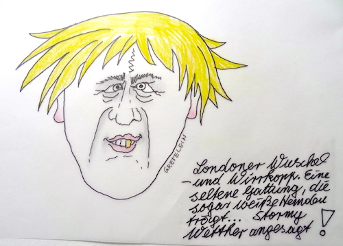 Cartoon: londoner wirr-und wuschelkopp (medium) by katzen-gretelein tagged brexit,brüssel,boris,johnson,hemd,wuschelkopf,wirrkopf